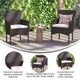 Espresso/Cream |#| Indoor/Outdoor Espresso Wicker Wrapped Steel Frame Patio Chairs & Cream Cushions
