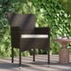 Espresso/Cream |#| Indoor/Outdoor Espresso Wicker Wrapped Steel Frame Patio Chairs & Cream Cushions