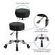 Backless Black Adjustable Multi-Purpose Ergonomic Stool With Chrome Base