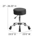 Backless Black Adjustable Multi-Purpose Ergonomic Stool With Chrome Base