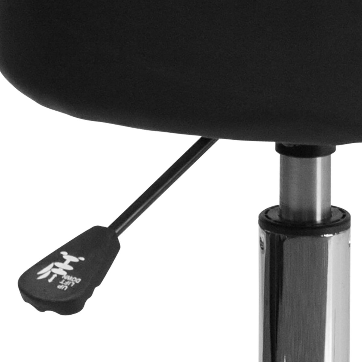 Backless Black Adjustable Multi-Purpose Ergonomic Stool With Chrome Base