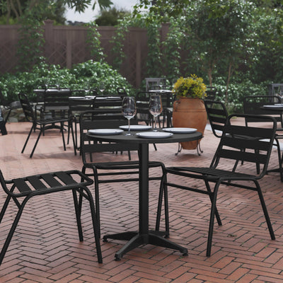 Mellie 27.5'' Round Aluminum Indoor-Outdoor Table with Base - View 2
