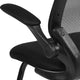 Black Mesh Sled Base Side Reception Guest Office Chair with Flip-Up Arms