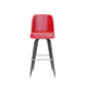 Red |#| Metal Bar Stool with Swivel Vinyl Bucket Seat and Footrest in Red