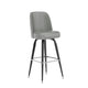 Gray |#| Metal Bar Stool with Swivel Vinyl Bucket Seat and Footrest in Gray