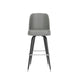 Gray |#| Metal Bar Stool with Swivel Vinyl Bucket Seat and Footrest in Gray