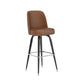 Weathered Brown |#| Metal Bar Stool with Swivel Vinyl Bucket Seat and Footrest in Weathered Brown