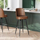 Weathered Brown |#| Metal Bar Stool with Swivel Vinyl Bucket Seat and Footrest in Weathered Brown