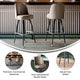 Beige |#| Metal Bar Stool with Swivel Vinyl Bucket Seat and Footrest in Beige