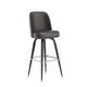 Dark Brown |#| Metal Bar Stool with Swivel Vinyl Bucket Seat and Footrest in Dark Brown