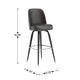 Dark Brown |#| Metal Bar Stool with Swivel Vinyl Bucket Seat and Footrest in Dark Brown