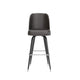 Dark Brown |#| Metal Bar Stool with Swivel Vinyl Bucket Seat and Footrest in Dark Brown