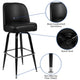 Metal Barstool with Swivel Black Vinyl Upholstered Bucket Seat and Footrest