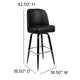 Metal Barstool with Swivel Black Vinyl Upholstered Bucket Seat and Footrest