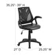 Black Mesh & LeatherSoft |#| Mid-Back Designer Black Mesh Swivel Task Office Chair with LeatherSoft Seat
