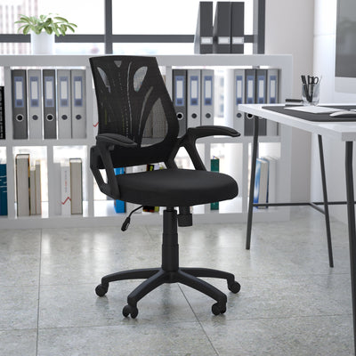 Mid-Back Designer Mesh Swivel Task Office Chair with Open Arms