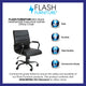 Black LeatherSoft/Black Frame |#| Mid-Back Black LeatherSoft Executive Swivel Office Chair with Black Frame/Arms