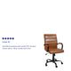 Brown LeatherSoft/Black Frame |#| Mid-Back Brown LeatherSoft Executive Swivel Office Chair with Black Frame/Arms