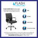 Black LeatherSoft/Chrome Frame |#| Mid-Back Black LeatherSoft Executive Swivel Office Chair with Chrome Frame/Arms