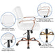 White LeatherSoft/Rose Gold Frame |#| Mid-Back White LeatherSoft Executive Swivel Office Chair - Rose Gold Frame/Arms