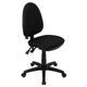 Black |#| Mid-Back Black Fabric Multifunction Swivel Task Chair with Adjustable Lumbar