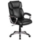 Black |#| Mid-Back Black LeatherSoft Executive Swivel Office Chair with Padded Arms