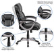 Black |#| Mid-Back Black LeatherSoft Executive Swivel Office Chair with Padded Arms