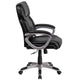 Black |#| Mid-Back Black LeatherSoft Executive Swivel Office Chair with Padded Arms