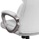 White |#| Mid-Back White LeatherSoft Executive Swivel Office Chair with Padded Arms