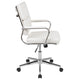 White |#| Mid-Back White LeatherSoft Contemporary Panel Executive Swivel Office Chair
