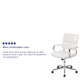 White |#| Mid-Back White LeatherSoft Contemporary Panel Executive Swivel Office Chair