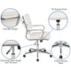 White |#| Mid-Back White LeatherSoft Contemporary Panel Executive Swivel Office Chair