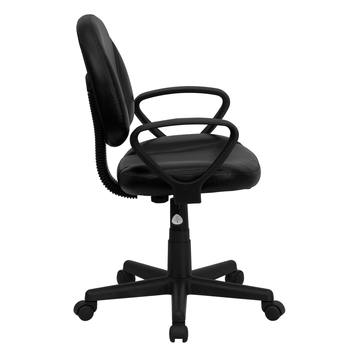 Mid-Back Black LeatherSoft Swivel Ergonomic Task Office Adjustable Chair w/ Arms