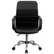 Mid-Back Black LeatherSoft and Mesh Swivel Task Office Chair with Arms
