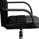 Mid-Back Black LeatherSoft and Mesh Swivel Task Office Chair with Arms