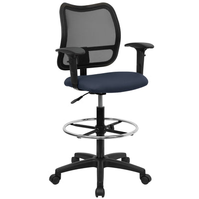 Mid-Back Mesh Drafting Chair with Adjustable Arms