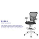 Black Mesh/White Frame |#| Mid-Back Black Mesh Ergonomic Drafting Chair/White Frame - Adjustable Foot Ring