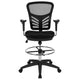 Black Mesh/Black Frame |#| Mid-Back Black Mesh Ergonomic Drafting Chair/Black Frame - Adjustable Foot Ring