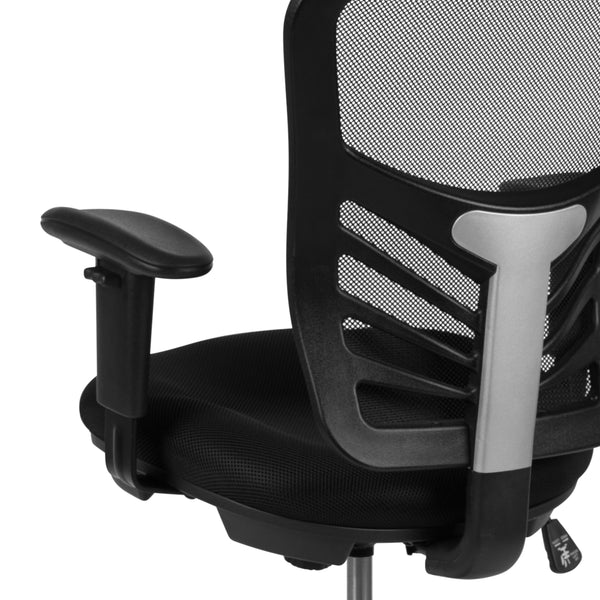 Black Mesh/Black Frame |#| Mid-Back Black Mesh Ergonomic Drafting Chair/Black Frame - Adjustable Foot Ring