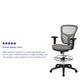Light Gray Mesh/Black Frame |#| Mid-Back Gray Mesh Ergonomic Drafting Chair/Black Frame - Adjustable Foot Ring