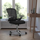 Mid-Back Black Mesh Ergonomic Office Chair with Height Adjustable Flip-Up Arms