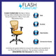 Yellow-Orange/Black Frame |#| Mid-Back Yellow-Orange Mesh Multifunction Ergonomic Office Chair-Adjustable Arms