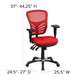 Red/Black Frame |#| Mid-Back Red Mesh Multifunction Ergonomic Office Chair with Adjustable Arms
