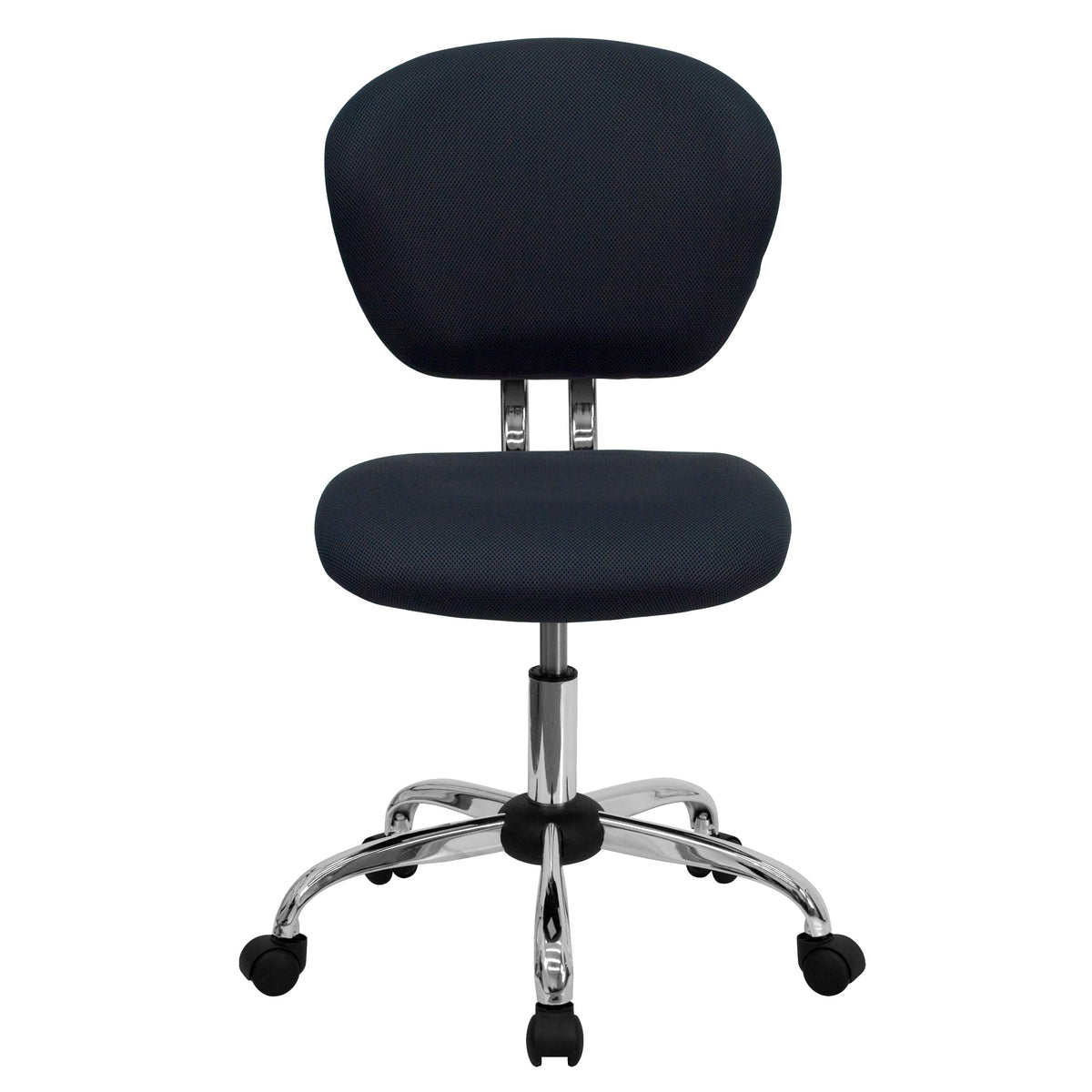 Gray |#| Mid-Back Gray Mesh Padded Swivel Task Office Chair with Chrome Base