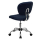 Navy |#| Mid-Back Navy Mesh Padded Swivel Task Office Chair with Chrome Base