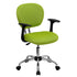 Mid-Back Mesh Padded Swivel Task Office Chair with Chrome Base and Arms