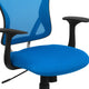 Blue |#| Mid-Back Blue Mesh Swivel Task Office Chair with Chrome Base and Arms