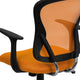 Orange |#| Mid-Back Orange Mesh Swivel Task Office Chair with Chrome Base and Arms