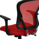 Red |#| Mid-Back Red Mesh Swivel Task Office Chair with Chrome Base and Arms