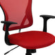 Red |#| Mid-Back Red Mesh Swivel Task Office Chair with Chrome Base and Arms